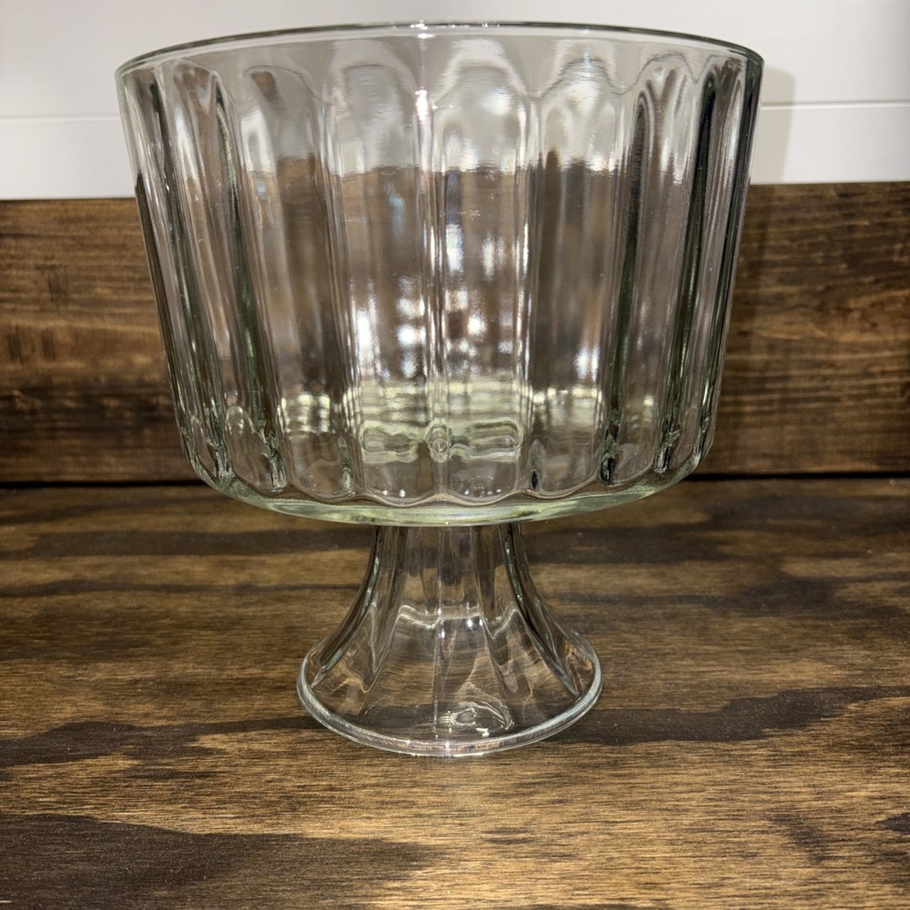 Indiana Glass 8.75" Tall Trifle Dessert Bowl Pedestal Clear Glass